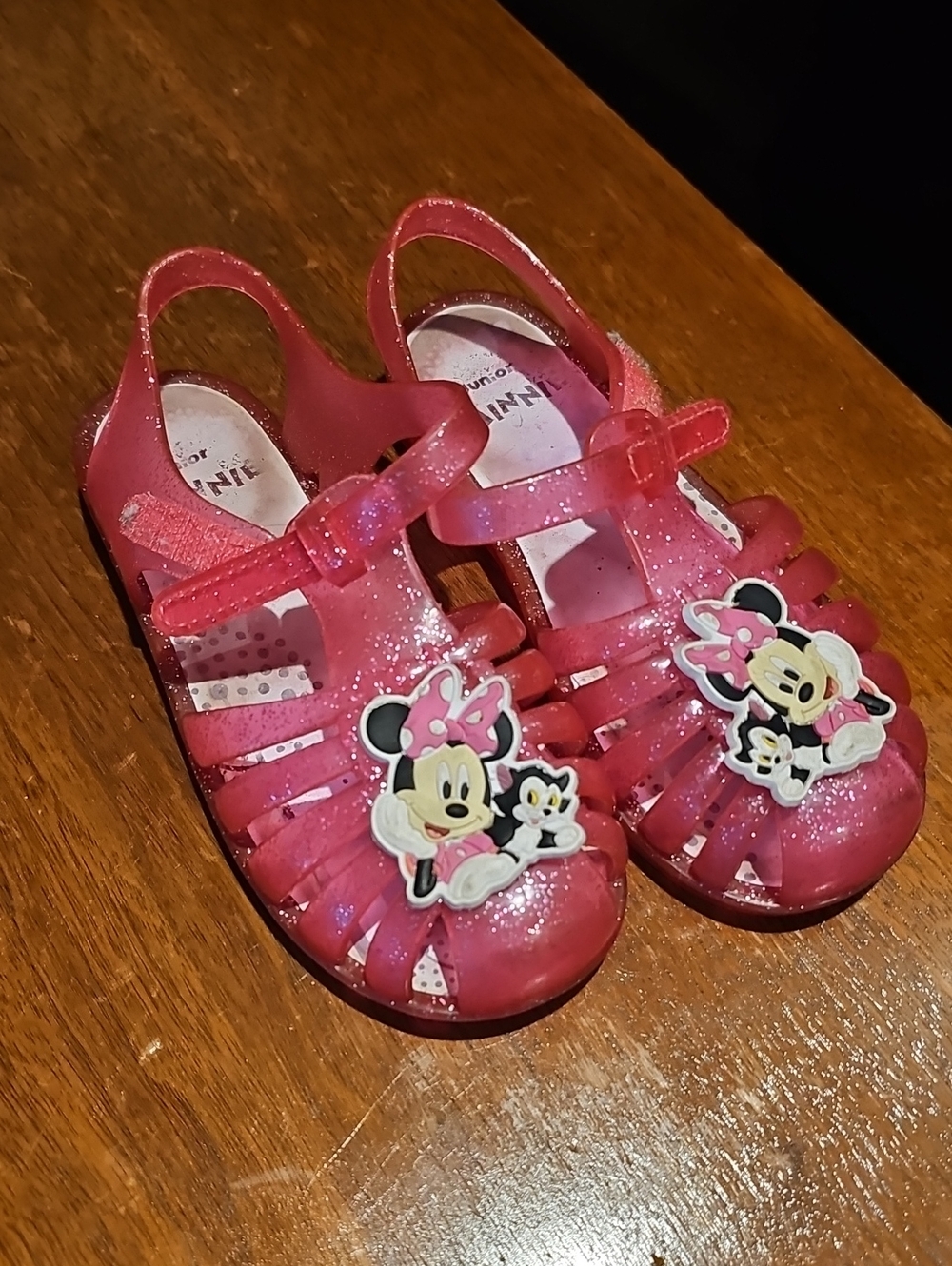 Disney Pink Minnie Mouse Glitter Jelly Sandals